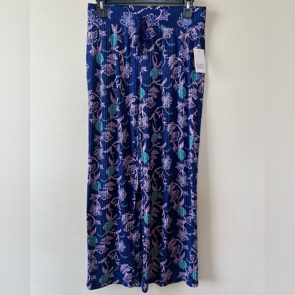 croft & barrow Other - Croft & Barrow sleep pant Keara Bloom women S ribbed floral wide leg stretch new
